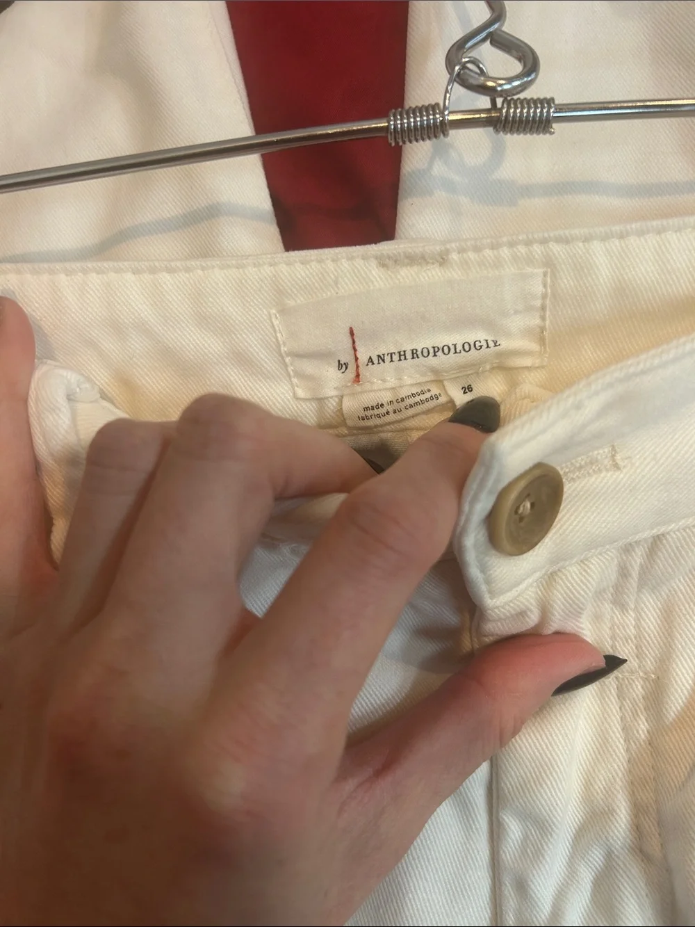 by Anthropologie Pleated Trouser Cream Lyocell Cropped Straight Leg Pants Sz 26